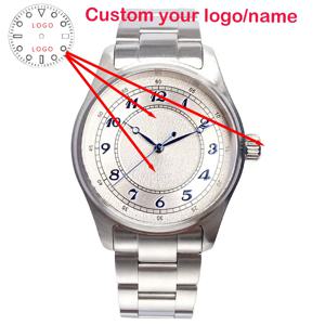 맞춤형 로고 39mm 스테인리스 스틸 사파이어 글라스 200m 방수 남성 파일럿 손목시계 일본 NH35A 오토매틱 시계