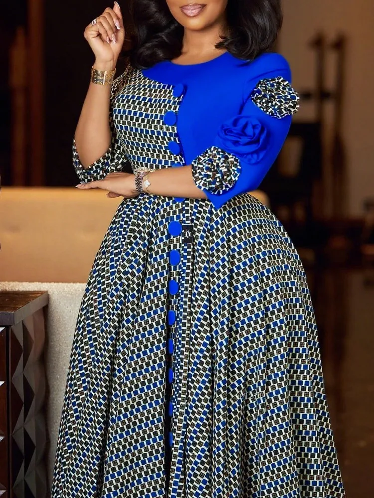 여성을 위한 아프리카 드레스 우아한 폴리에스터 무슬림 패션 아바야스 다시키 로브 카프탄 롱 맥시 드레스 터키 아프리카 2025 신상