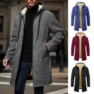겨울 남성용 두꺼운 재킷 후드 긴팔 스웨트셔츠 야외용 따뜻한 지퍼 가디건 스트리트웨어 남성용 오버사이즈 재킷 코트