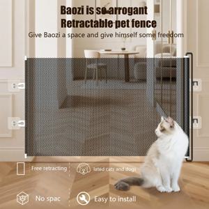 접이식 애완동물 울타리 안전 장벽 아기 게이트 문용 텔레스코픽 계단 장벽 49인치 폭 무타공 게이트 애완동물용