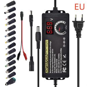 AC-DC 전원 공급 장치 조정 가능한 실험실 전원 공급 장치 3V-24V-3A 휴대용 범용 어댑터 EU/US 플러그 악어 클립