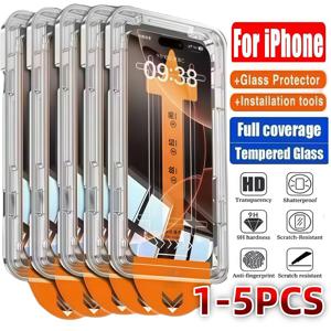 1-5개입 발수 코팅 먼지 방지 쉬운 설치 스크린 보호필름 아이폰 15 14 13 12 11 X XS 16 플러스 17 프로 맥스 글라스용