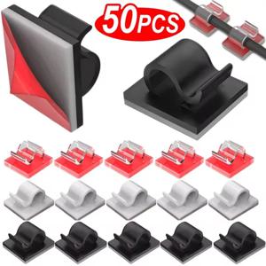 10/20/50PCS 케이블 정리 클립 와이어 와인더 홀더 보호기 USB 케이블 관리 접착 후크 홈 오피스 용 데스크 클램프