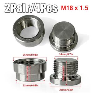 4개/세트 산소 센서 번+플러그 교체 부품 O2 산소 센서 금속 용접형 번&플러그 광대역 너트 캡 키트 세트