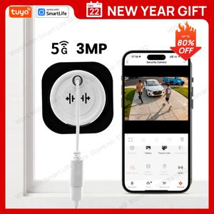 3MP 2K 투야 창문 카메라, 2.4GHz 및 5GHz 와이파이 실내 카메라, 컬러 야간 시야, 사람 움직임 감지, 간편한 설치