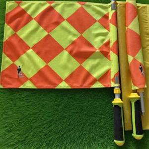 탈부착 가능한 전문가용 회전식 라인스맨 깃발, 공식 축구 경기용 방수 심판 깃발 (PU 가방 포함)