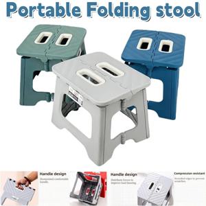 휴대용 어린이 의자 두꺼운 플라스틱 접이식 의자(실내/실외 사용, 캠핑, 하이킹, 바베큐, 낚시 의자용 손잡이 포함)