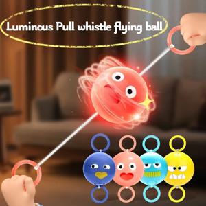 2개 발광 휘슬 볼 어린이 회전 플래시 플라이휠 퍼즐 당기는 줄 어린 시절 창의적 스트레스 해소 운동 장난감