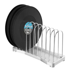 바이닐 레코드 스탠드 보관 홀더 12인치 LP 7인치 EP 바이닐 레코드 건조대 스테인리스 10장용 레코드 스탠드