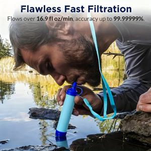 야외용 정수기 캠핑 비상용 정수 빨대 하이킹 생존 필터 휴대용 직접 음용 개별 정수기