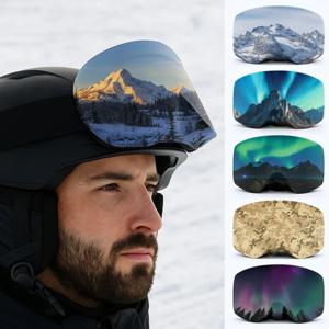 휴대용 스토리지 스키 고글 보호 커버 패션 스노우 마운틴 별이 빛나는 프린트 방진 스크래치 방지 스키 안경 커버