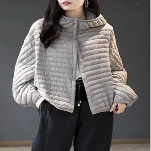 루즈핏 코튼 자켓 여성용 겨울 코트 2025 겨울 컬렉션 가벼운 숏 스타일 다용도 후드 아우터웨어