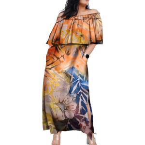 사모아 폴리네시아 전통 디자인 드레스 맞춤 인쇄 꽃무늬 트렌디 캐주얼 섬 스타일리시 휴가 여성 하와이안 드레스