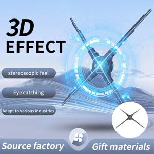 홀로그램 팬 디스플레이 640 LED 칩 2500x640 해상도 고해상도 65CM 앱 제어 WiFi 3D 홀로그램 팬 프로젝터 (바용)