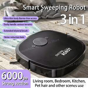 새로운 3-in-1 로봇 진공청소기 USB 충전 가정용 완전 자동 청소 로봇 통합형 청소, 흡입, 물걸레질 및 살균 기능