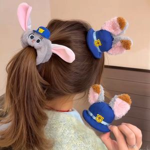 디즈니 주토피아 플러시 헤어 액세서리 닉 폭스 닉 & 주디 헤어 타이 헤어 클립 새로운 귀여운 사랑스러운 사이드 클립