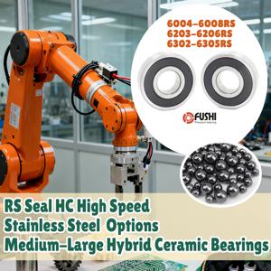 1PC HC 2RS 6004RS 6005 6006 6007 6008 6203 6204 6205 6206 6302 6303 6304 6305RS 하이브리드 세라믹 베어링 크롬/스테인레스 스틸