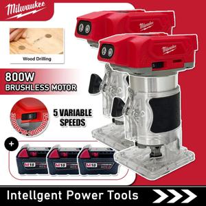 밀워키 브러시리스 전기 트리머 800W 30000RPM 무선 컴팩트 라우터 5단계 목공 트리밍 머신 18V 배터리