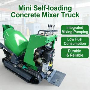 YG 맞춤형 CE EPA 엔진 미니 콘크리트 믹서 로더, 자가 적재 트랙 덤프 300L 콘크리트 믹서 트럭