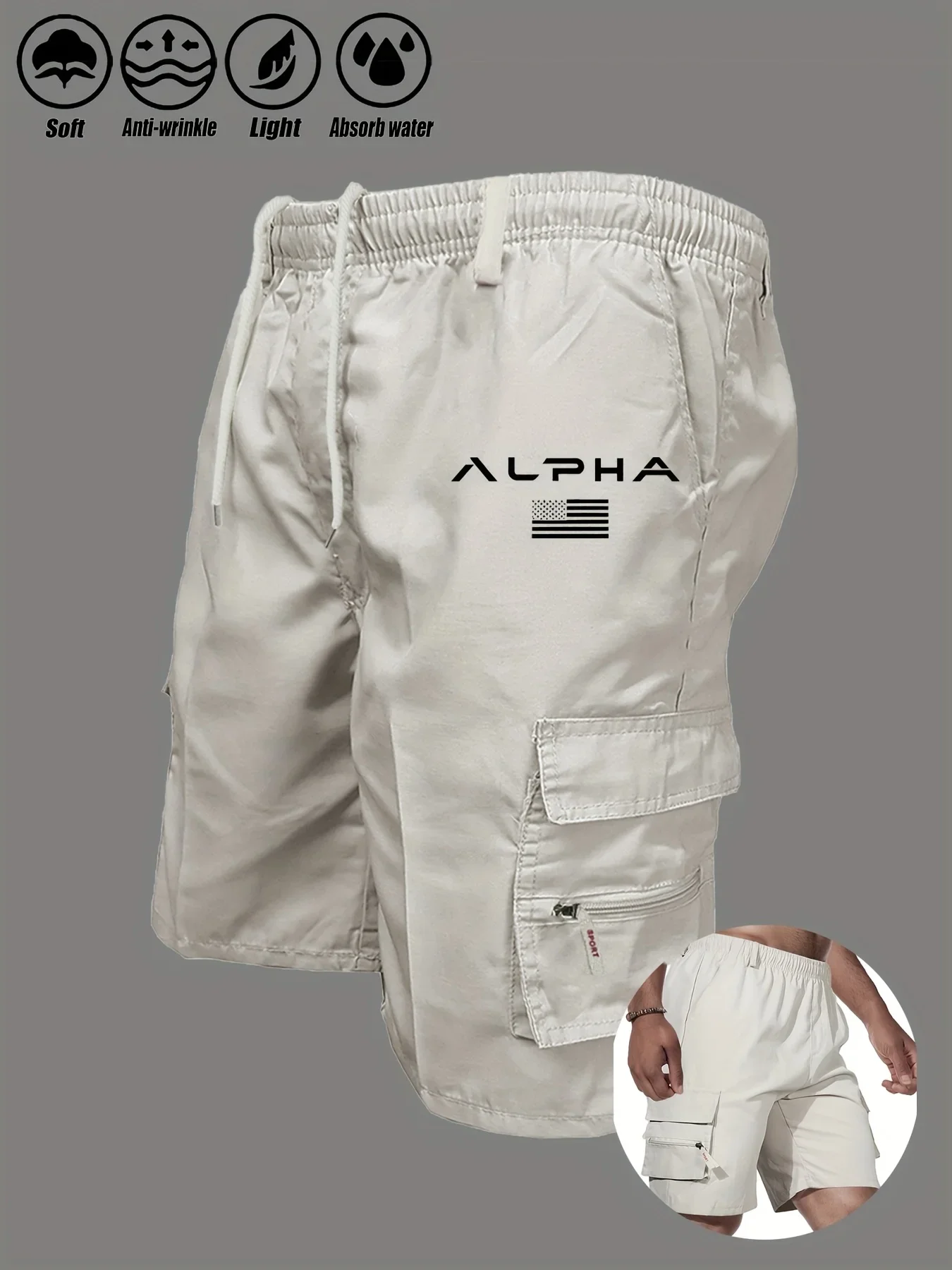 미국 국기 프린트 카고 반바지 독립기념일 독수리 반바지 여름 카고 작업 캠핑 멀티 포켓 반바지 스트리트웨어