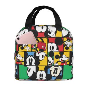 맞춤형 미키 마우스 애니메이션 도시락 가방 여성용 보냉 보온 도시락 가방 학교용