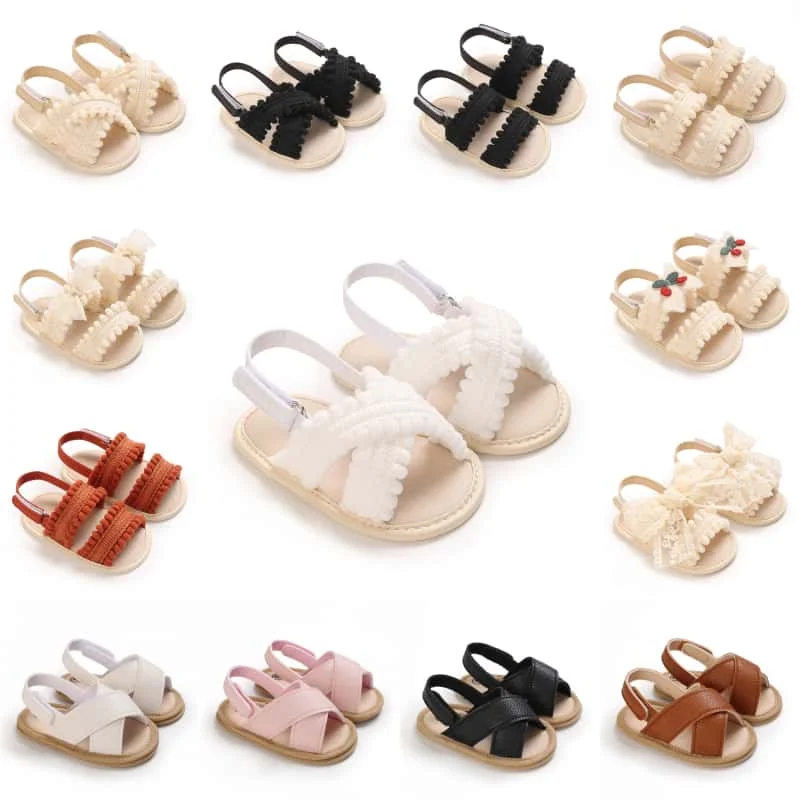 아기 남아 여아 여름 샌들 0-12개월 첫걸음마 신발 부드러운 밑창 통기성 캐주얼 편안함