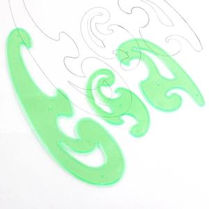 3피스 곡선 보드 세트 학생용 미술 디자인 건축 가구 인테리어 만화 곡선자 드로잉 도구