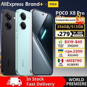 【월드 프리미어】글로벌 버전 POCO X8 Pro 5G 120Hz 초고휘도 AMOLED 디스플레이 스마트폰 1.5K Dimensity 8500-Ultra NFC 50MP