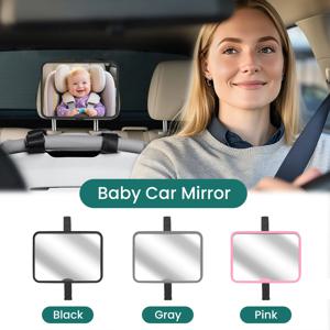 광각 볼록형 아기 카시트 거울, 깨지지 않고 흠집 없는 안전한 후방 거울, 후방 장착 유아용 카시트 범용 헤드