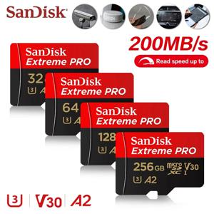 샌디스크 마이크로 512GB A2-U3 SD TF 카드 익스트림 프로 UHS-I 고속 메모리 카드 32G A1 64G 128G 256G U3 A2 V30 휴대폰 태블릿용