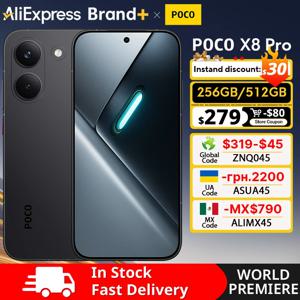 【월드 프리미어】POCO X8 Pro 글로벌 버전 스마트폰 디멘시티 8500-울트라 6500mAh 배터리 6.59인치 1.5K 120Hz AMOLED 디스플레이 50MP