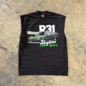 헤비웨이트 아메리칸 스타일 루즈핏 민소매 스포츠 조끼 비경량 3st 카 농구 티셔츠 어깨 패드