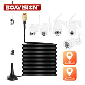 2.4G Wifi 확장 안테나 빨판 3m /10m 연장 케이블 BOAVISION 무선 PTZ 총알 IP 카메라 용 5dbi Hing 이득 빨판