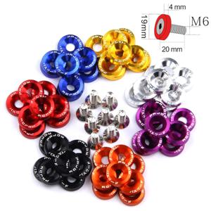 1 세트 빌렛 알루미늄 펜더 범퍼 와셔 볼트 엔진 베이 나사 드레스 업 키트 JDM M6x20mm 볼트