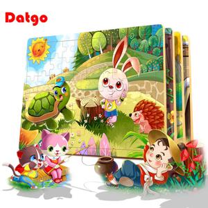 새로운 판매 60Pcs 만화 나무 퍼즐 어린이 동물 차량 퍼즐 장난감 2-6 년 아기 조기 교육 장난감 어린이 게임