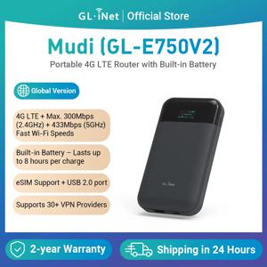 GL.iNet MUDI V2 GL-E750V2, 750Mbps, 1TB Max MicroSD, OpenWrt 4G LTE 라우터 포함
