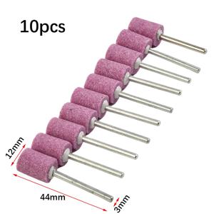 10Pcs 장착 그라인딩 스톤 헤드 세트 12mm 연마 연마 휠 비트 Dremel 그라인더 드릴 전동 공구 액세서리 용 생크