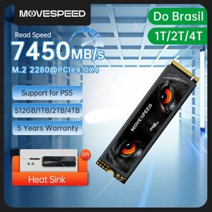 MOVESPEED 7450 메가바이트/초 SSD NVMe M.2 2280 4TB 2TB 1TB 내부 솔리드 스테이트 하드 디스크 M2 PCIe 4.0x4 2280 SSD 드라이브(PS5 노트북 PC용)