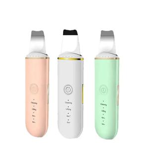초음파 피부 스크러버 얼굴 이온 클렌징 진동 스패츌러 블랙헤드 여드름 각질 제거 페이셜 리프팅 기계