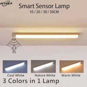 AITHEA LED 모션 센서 라이트 무선 USB 충전식 야간 조명 캐비닛 옷장 계단용 휴대용 유도 램프