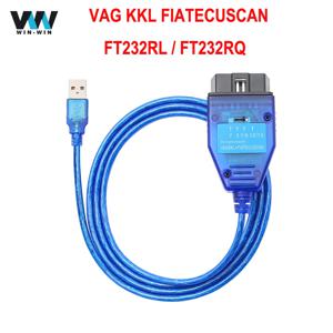VAG KKL Fiat ECU 스캔 Obd2 진단 케이블 FTDI FT232RL/FT232RQ VAG KKL 409.1 Fiat ECUScan 용 자동차 Ecu 스캔 도구