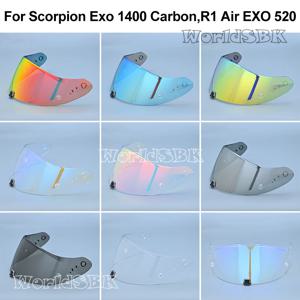 Scorpion Exo 1400 Carbon, R1 & EXO 520 오토바이 헬멧 렌즈 바이저 도금 Uv 보호 렌즈 페이스 실드 용 헬멧 바이저