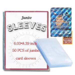 50PCS 점보 카드 슬리브 15*21cm 빅 사이즈 Vmax Vstar 대형 Charizard 레인보우 카드 보호기 홀더 폴더 투명