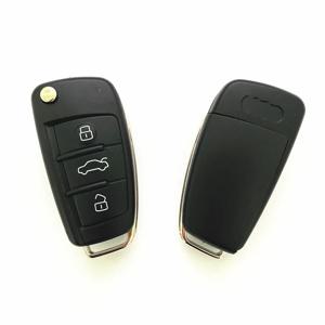 로고 없는 새로운 플립 리모컨 케이스 스마트 자동차 키 하우징 아우디 A3 A4 A6 A6L A8 TT 콰트로 Q7 S6용 미가공 블레이드 포함