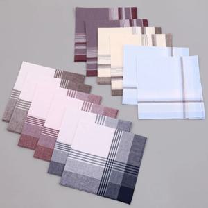 남녀공용 순면 격자 무늬 손수건 3팩, 얇고 편안하며 부드럽고 땀을 닦아주는 손수건, 결혼식 시즌 용품, 정장 플랩 포켓 바지 타월