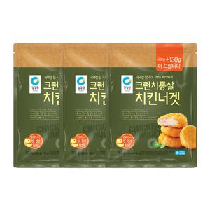 청정원 크런치통살 치킨너겟(430g+130g) 560g 3개