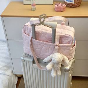 캐주얼 겨드랑이 가방 여행 수하물 가방 한국 스타일 솔리드 컬러 엄마 가방 토트 백 하트 여행 보관 가방 여성