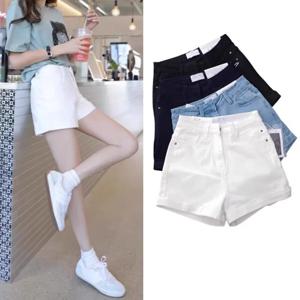 하이웨이스트 얇은 롤엣지 화이트 데님 슈퍼 숏팬츠 여성 패션 슬리밍 와이드 레그 핫팬츠 A라인 핫팬츠