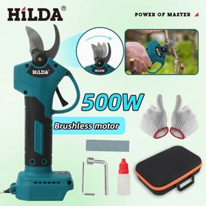 HILDA 브러시리스 전기 가지 치기 가위 무선 과일 나무 가지 가위 Makita 18V 배터리 용 전동 공구