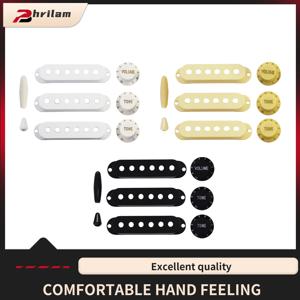 일렉트릭 기타 SSS 픽업 커버 ST용 기타 컨트롤 노브가 있는 싱글 코일 커버(볼륨 1개, 톤 2개, 스위치 팁 1개, 암바 팁 1개)